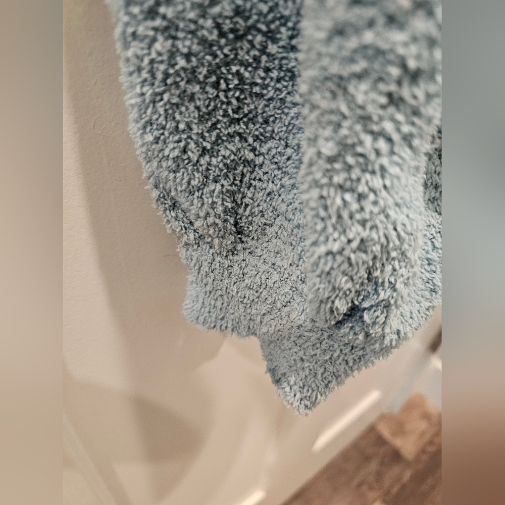 Ruby Moon Blue Plush Cowl Neck Pullover Sweater XL Soft Fuzzy Cozy Teddy Knit - Picture 3 of 10